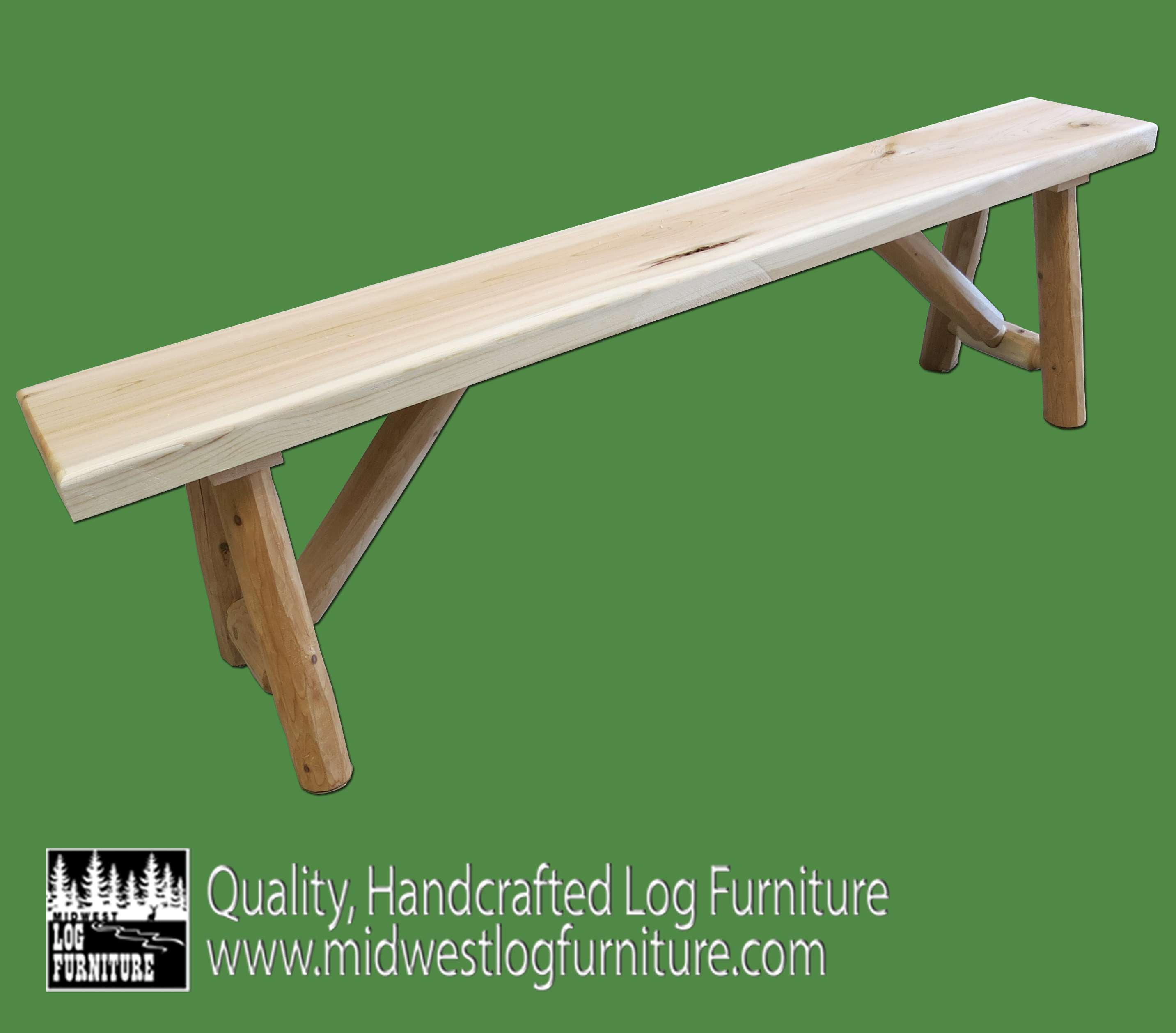 Northern White Cedar Log Bench 5ft Amish Log Furniture