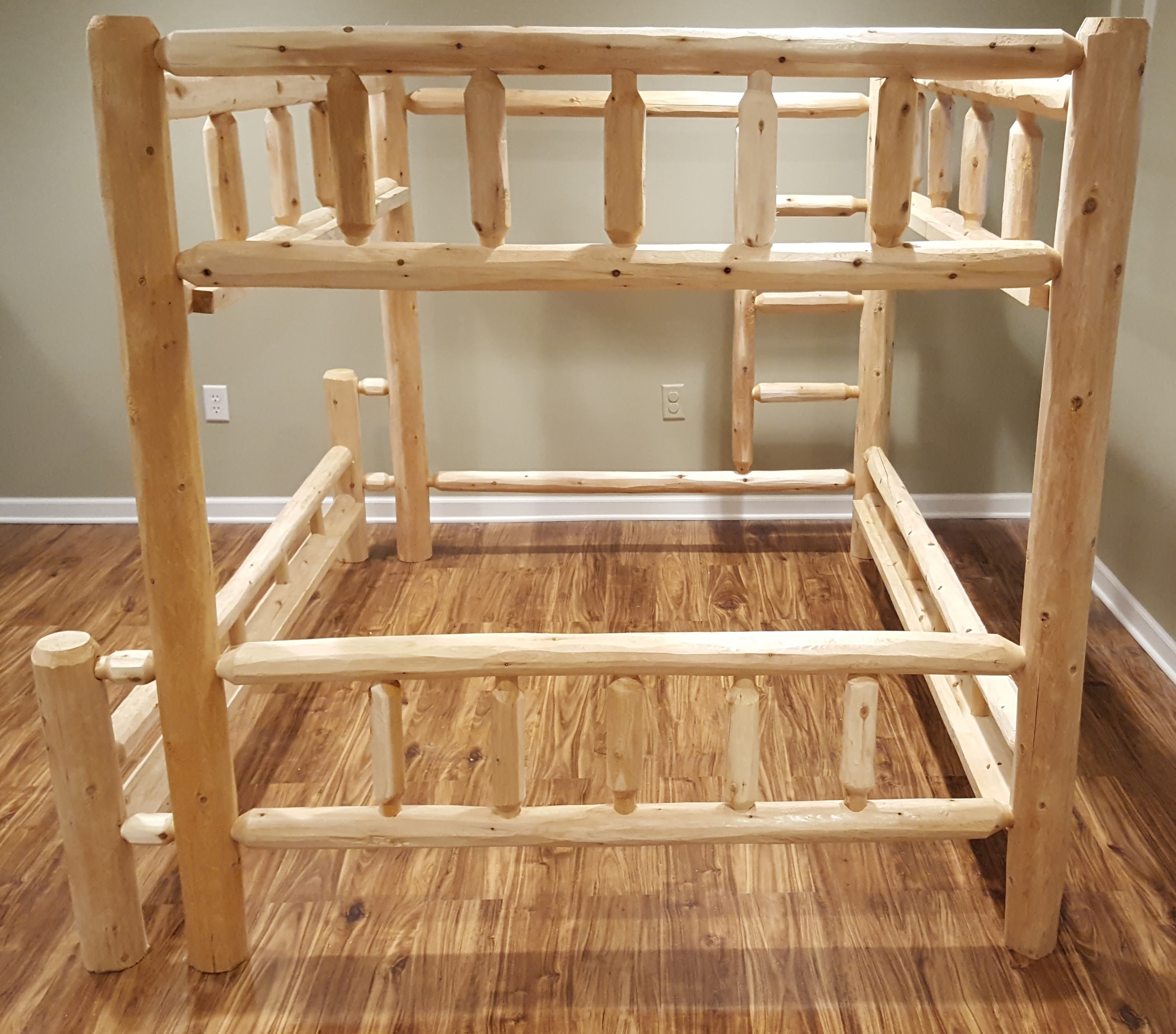 Northern White Cedar Log Bunk Bed Twin Over Full Amish Log Furniture