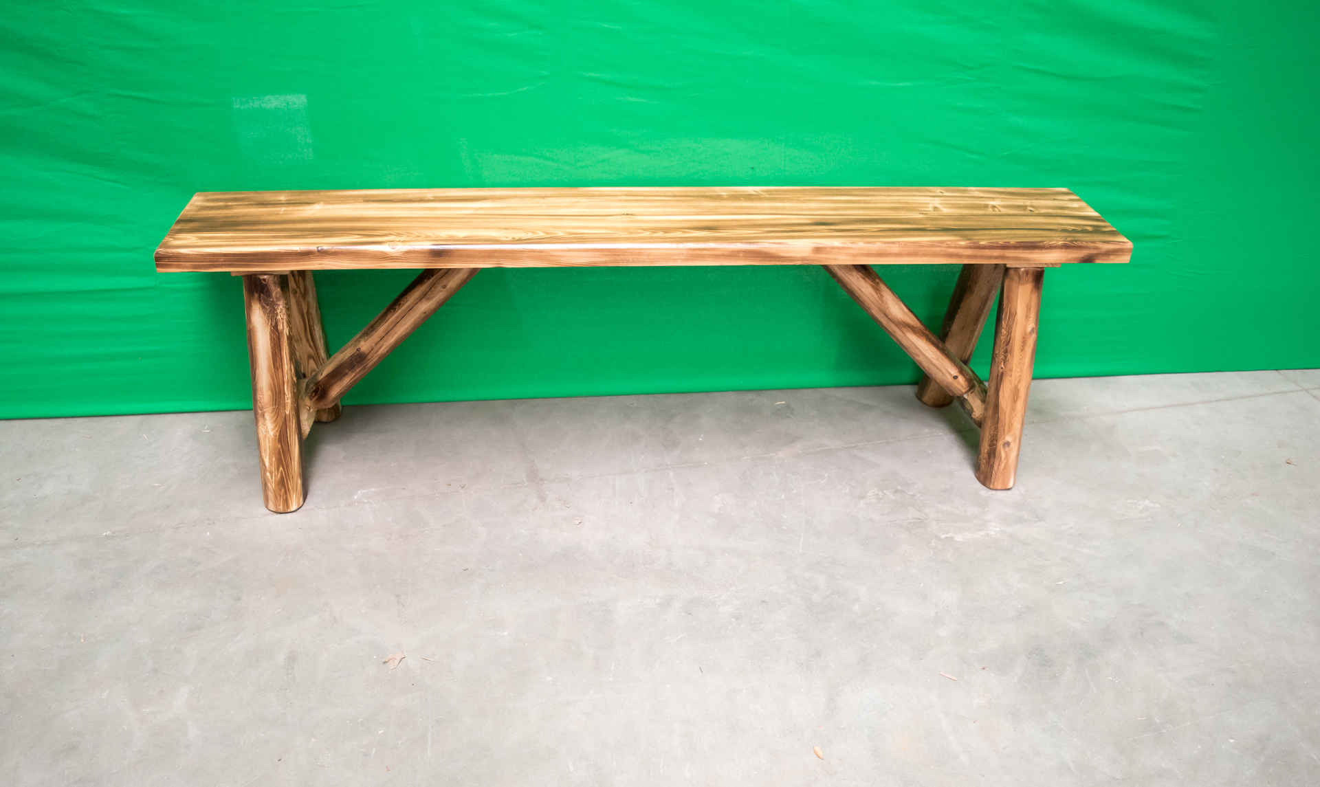 Northern Torched Cedar Log Bench Amish Log Furniture