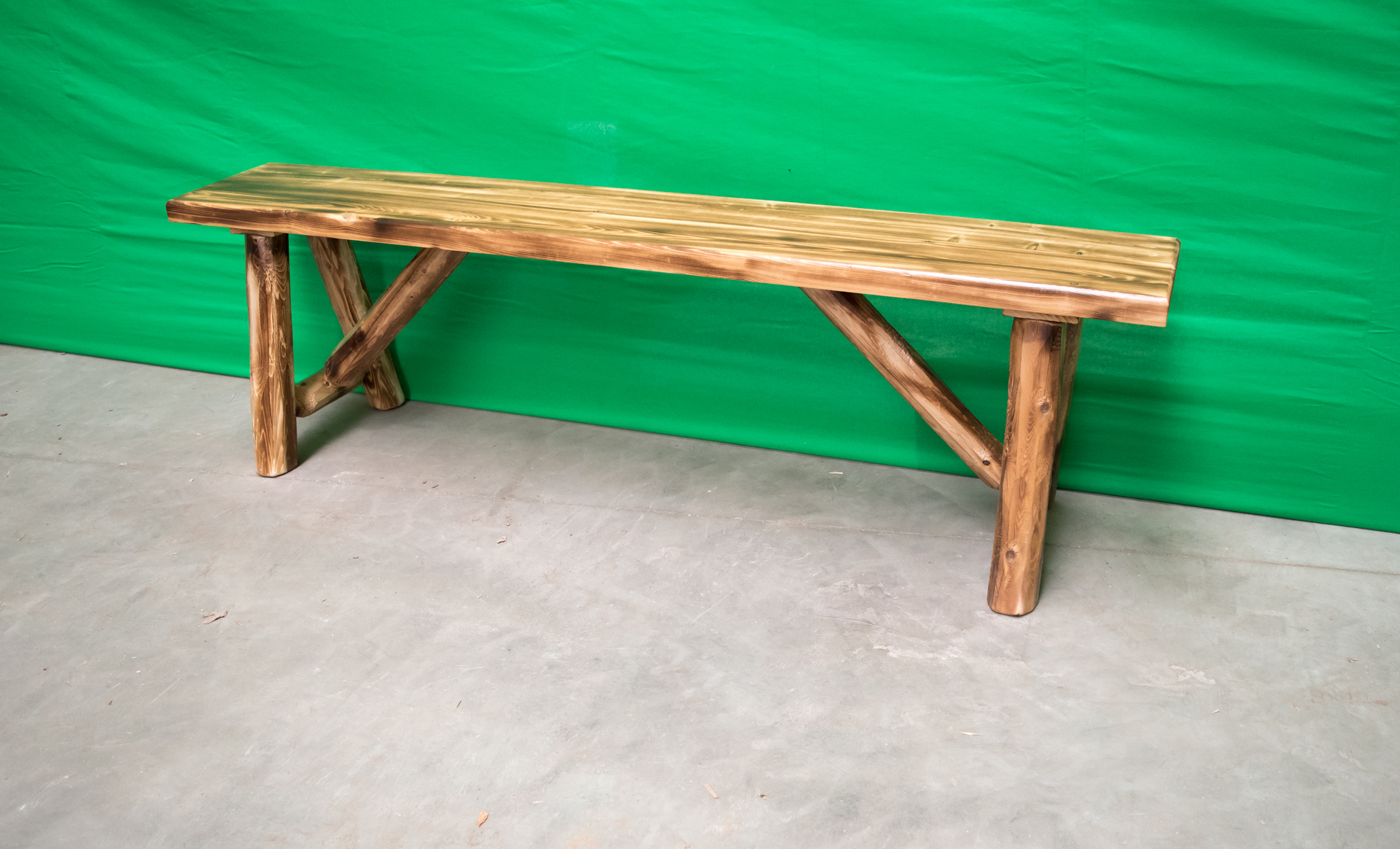 Northern Torched Cedar Log Bench Amish Log Furniture