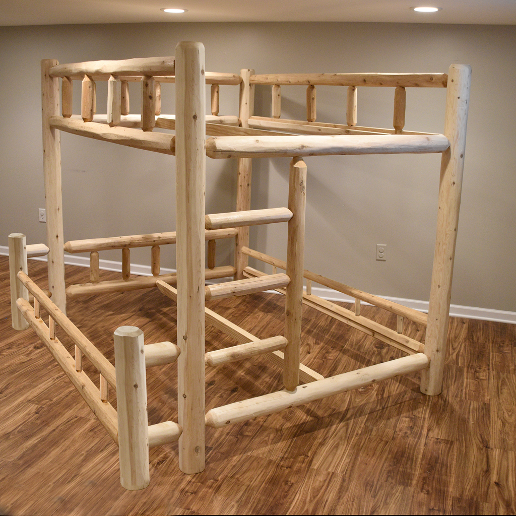 Northern White Cedar Log Bunk Bed Amish Log Furniture