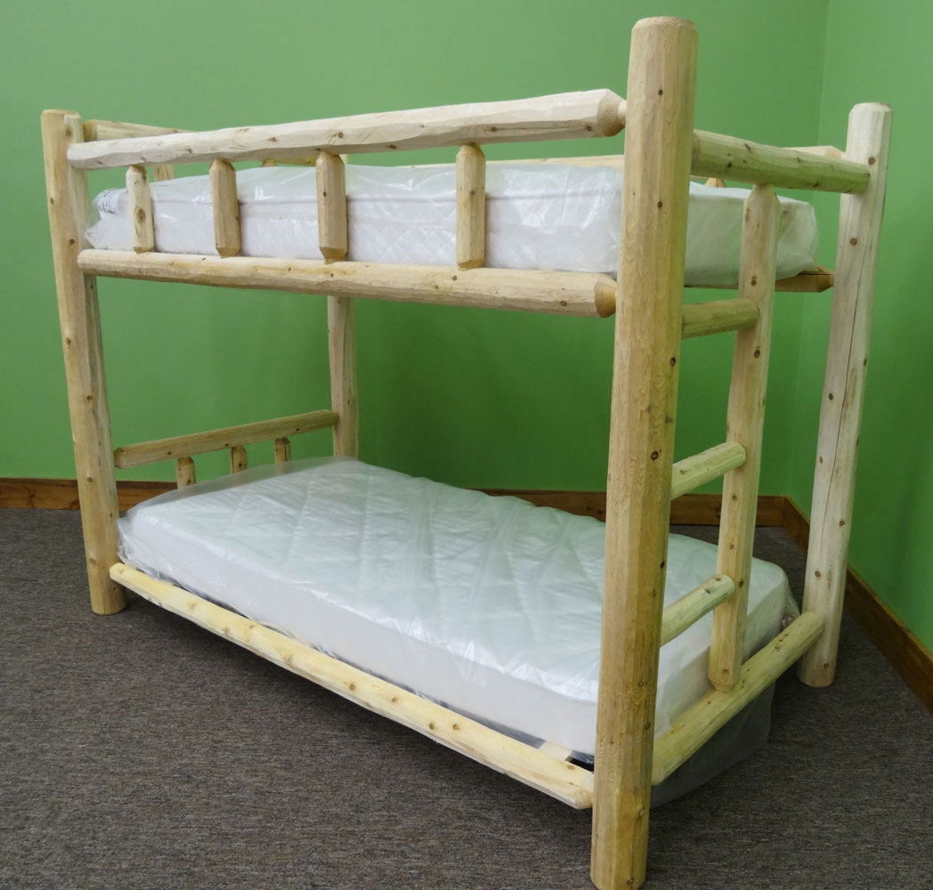 Northern White Cedar Log Bunk Bed Amish Log Furniture
