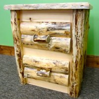 Pine Log Nightstand