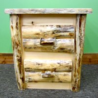 Rustic Pine Log Nightstand