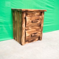 Torched Cedar Log Nighstand