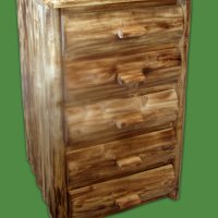 5 Drawer Torched Log Dresser