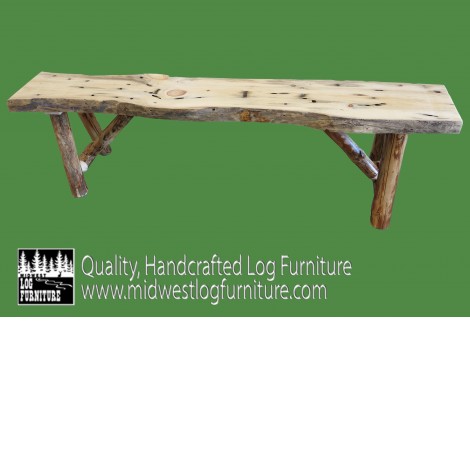 Northern Rustic Pine Log Bench