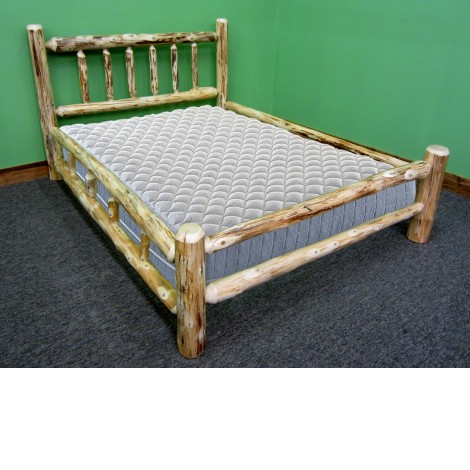 Northern Rustic Pine Log Bed King, Log Bed Frame King
