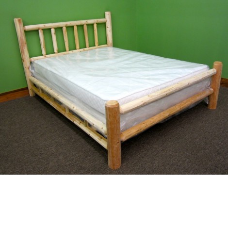 Northern White Cedar Log Bed Amish, Log King Bed Set